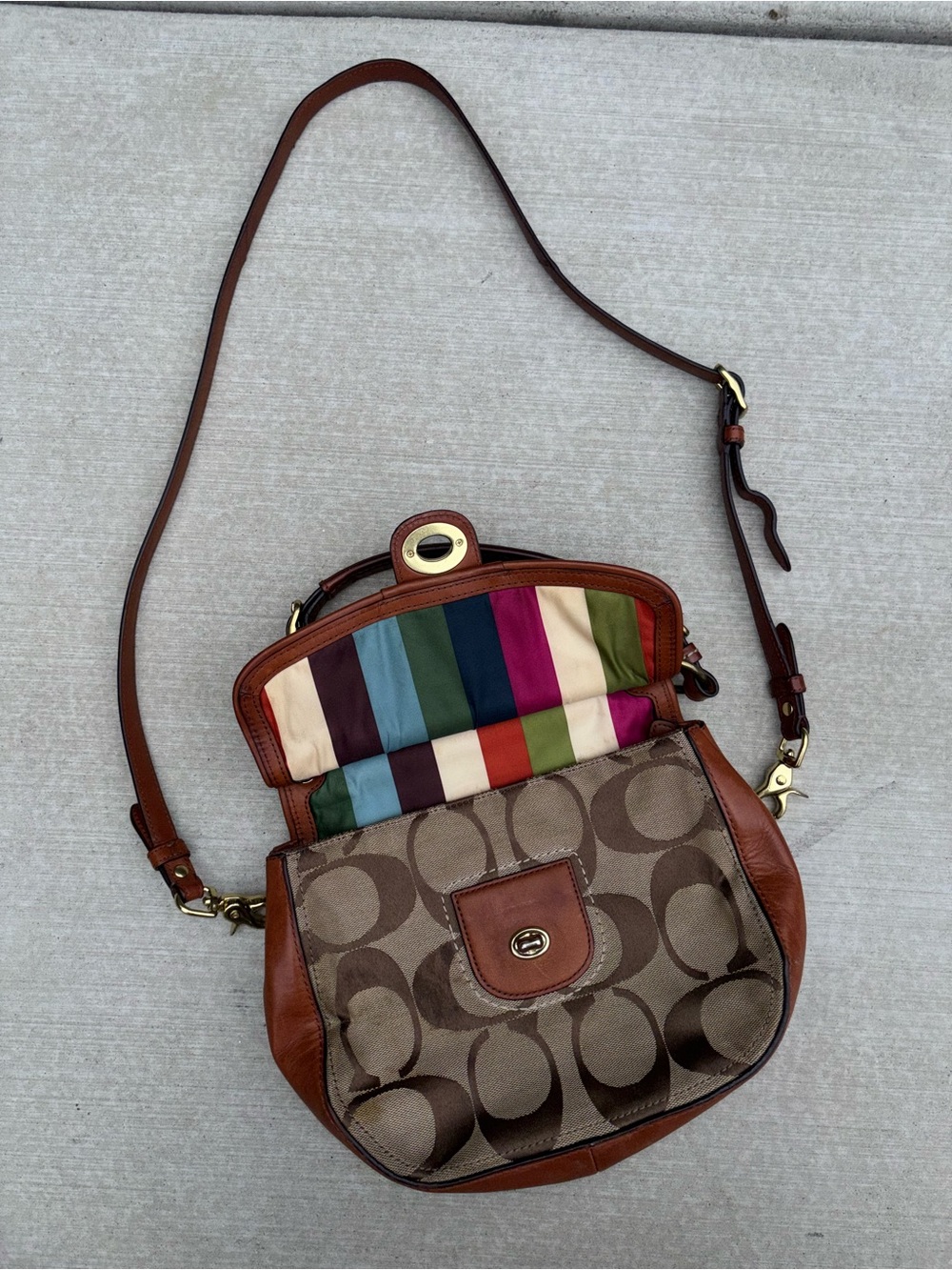 Cognac Coach Leather Purse